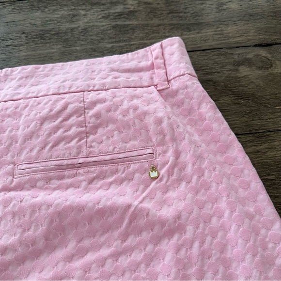 Crown & Ivy Womens 14W Shelby Textured Pink Scallop Edge Shorts 7” Spring Summer - Picture 6 of 7
